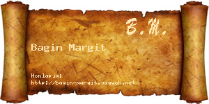 Bagin Margit névjegykártya